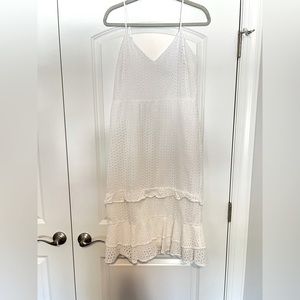 Eyelet Ruffle Midi Dress